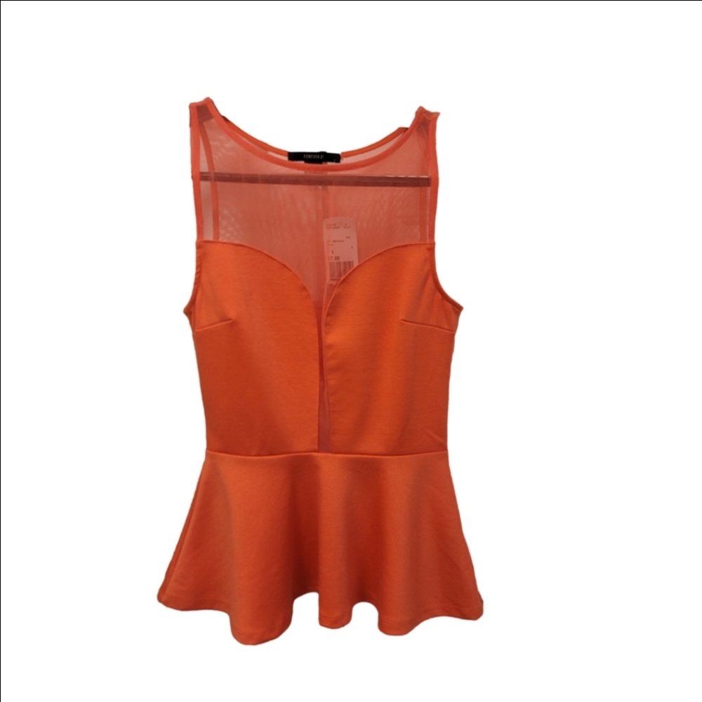 NWT Coral Forever 21 Peplum Tank Top